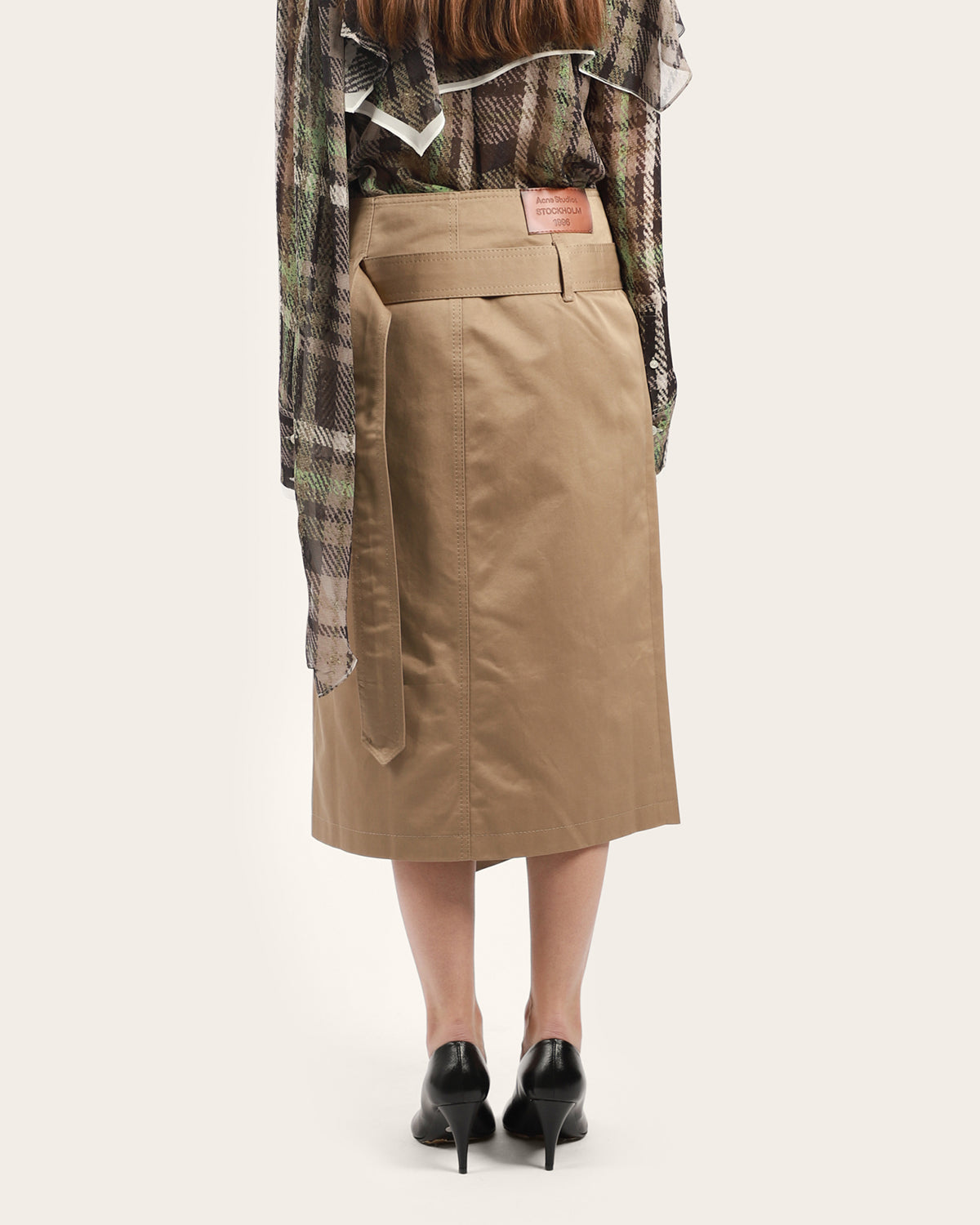 Belted Twill Skirt