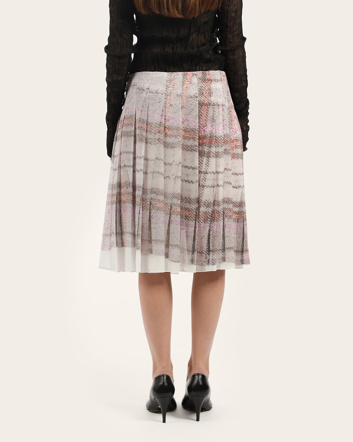 Pleated Print Skirt