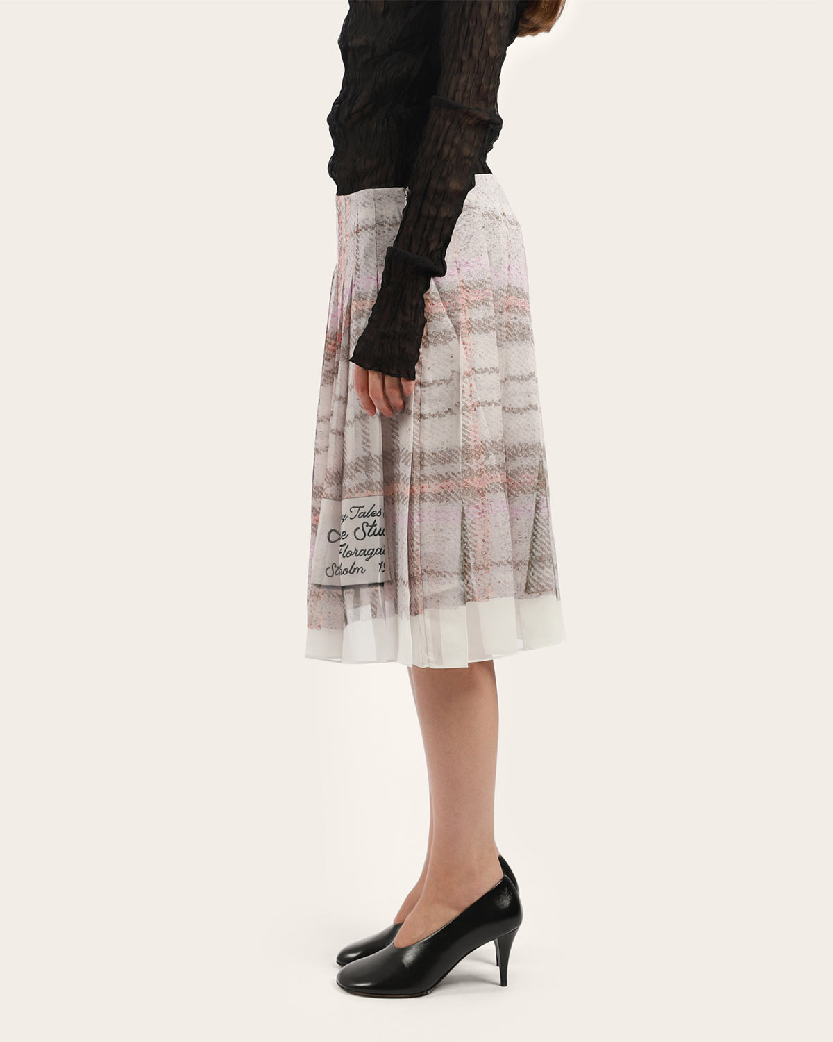 Pleated Print Skirt