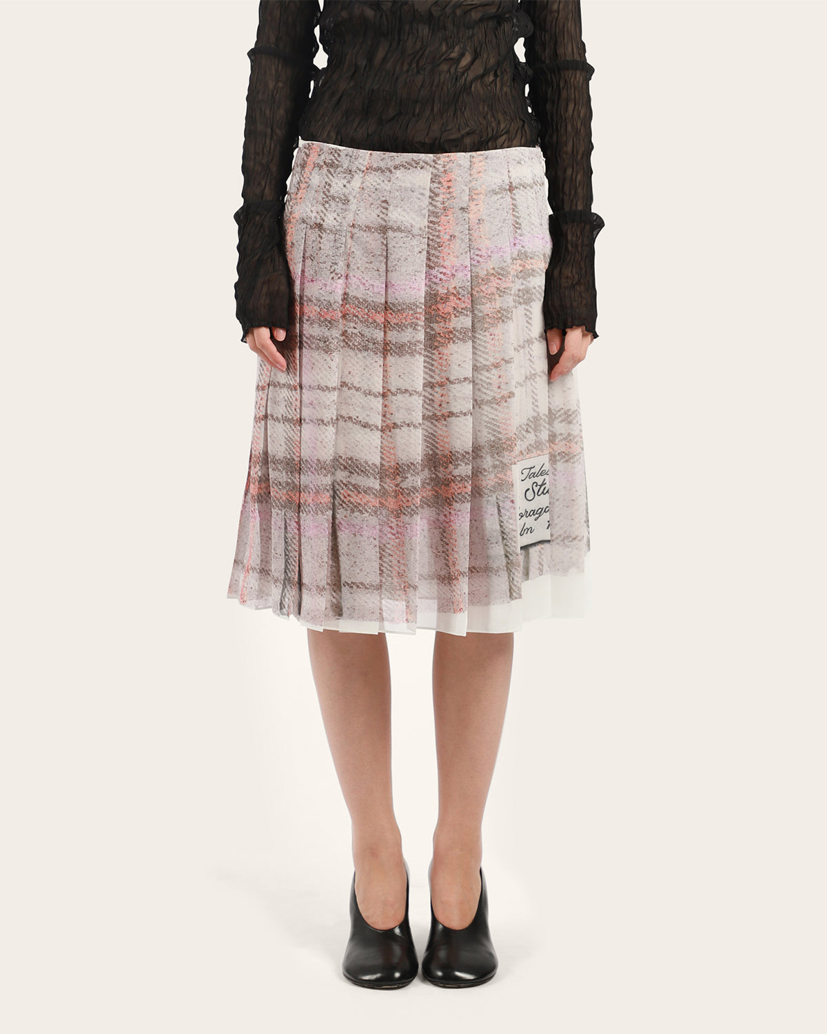 Pleated Print Skirt