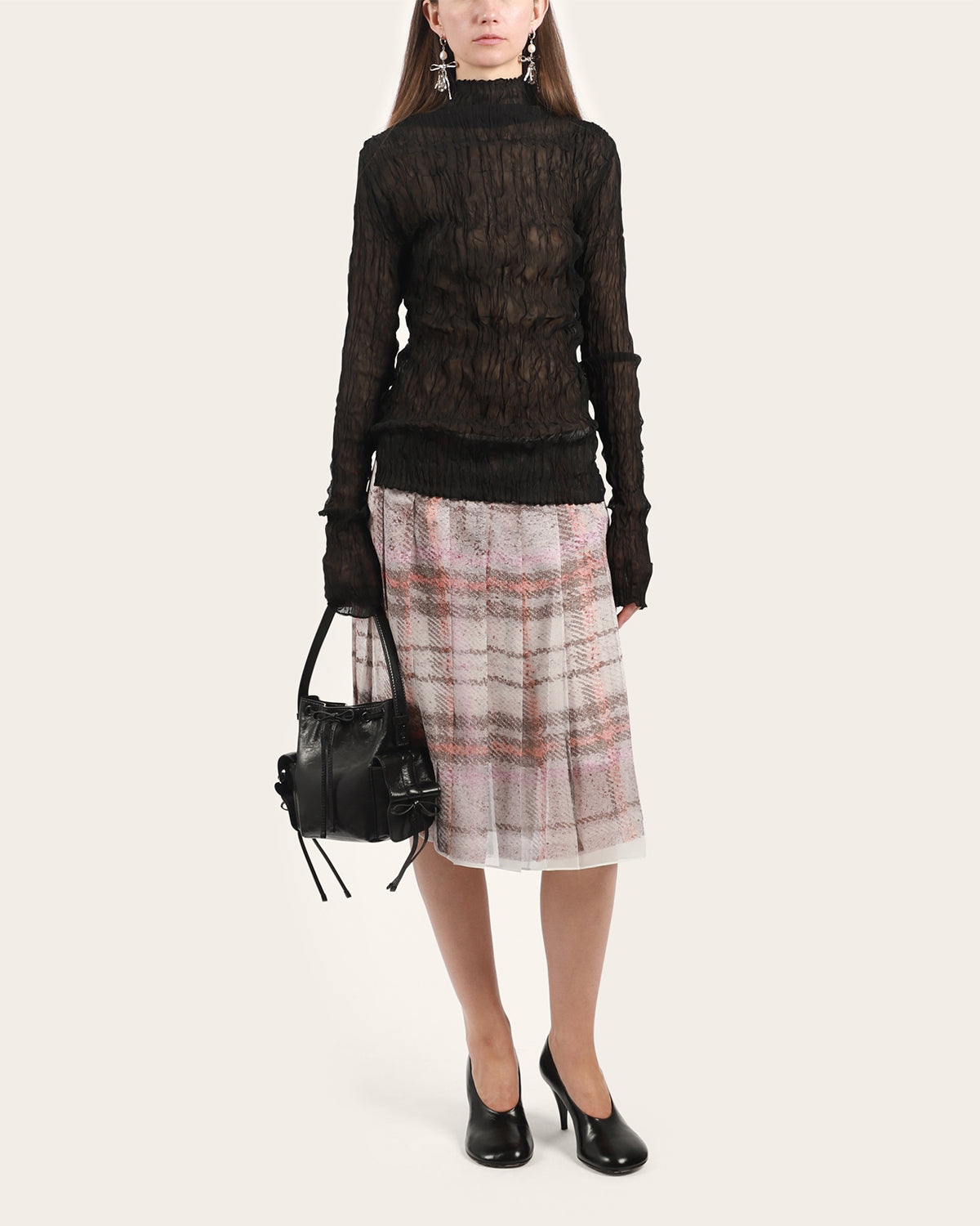 Pleated Print Skirt