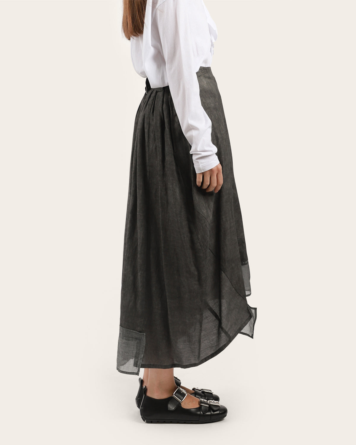 Charcoal Contrast Stitch Skirt