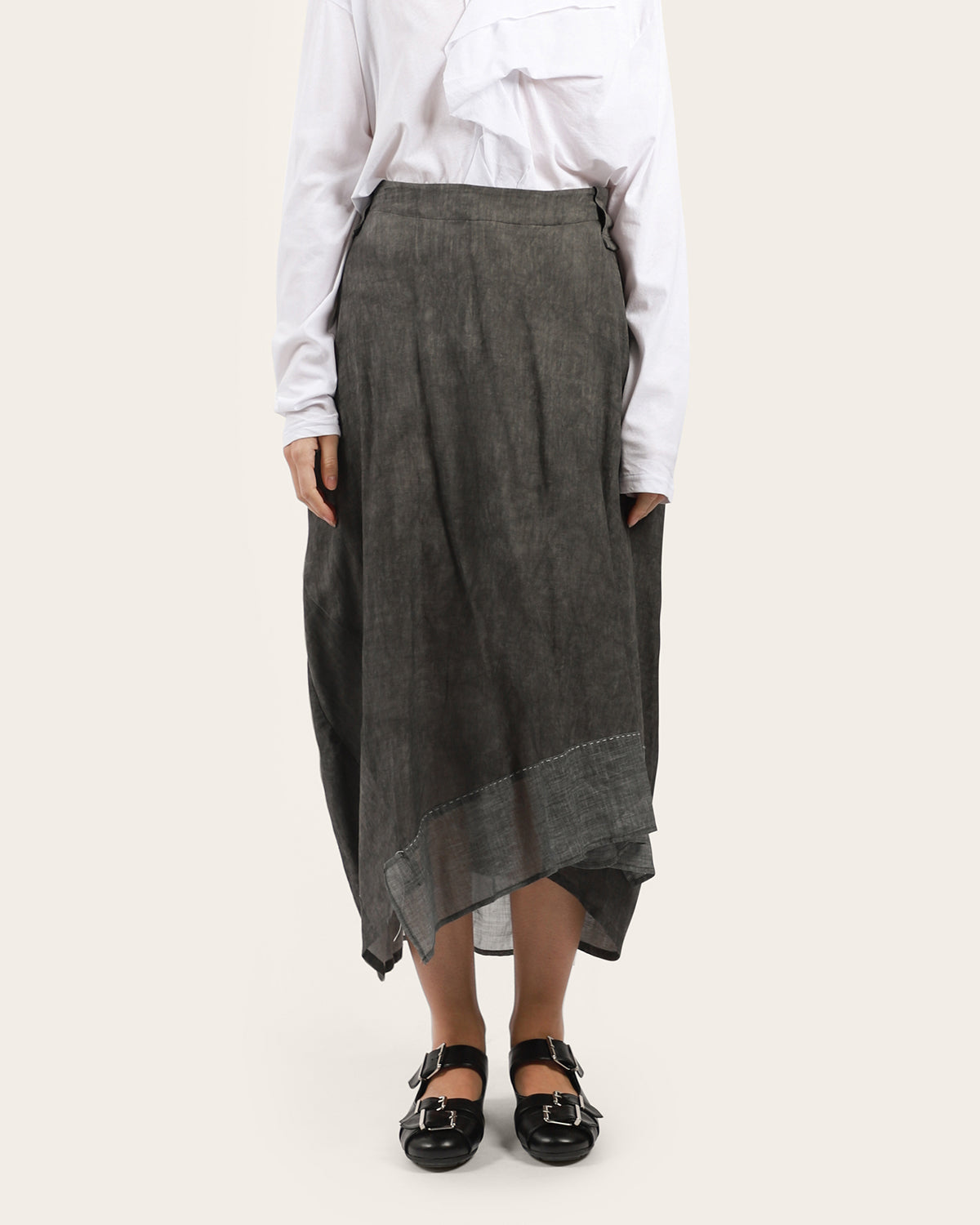 Charcoal Contrast Stitch Skirt