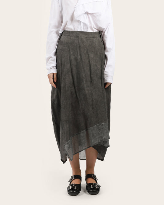 Charcoal Contrast Stitch Skirt