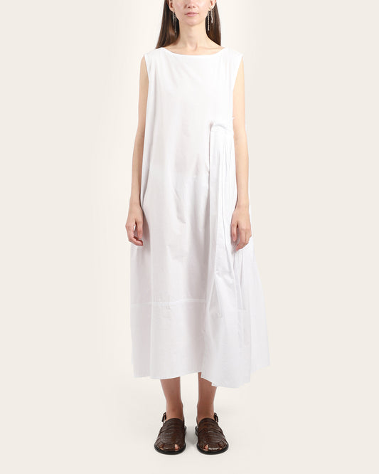 Side Pleat Sleeveless Dress