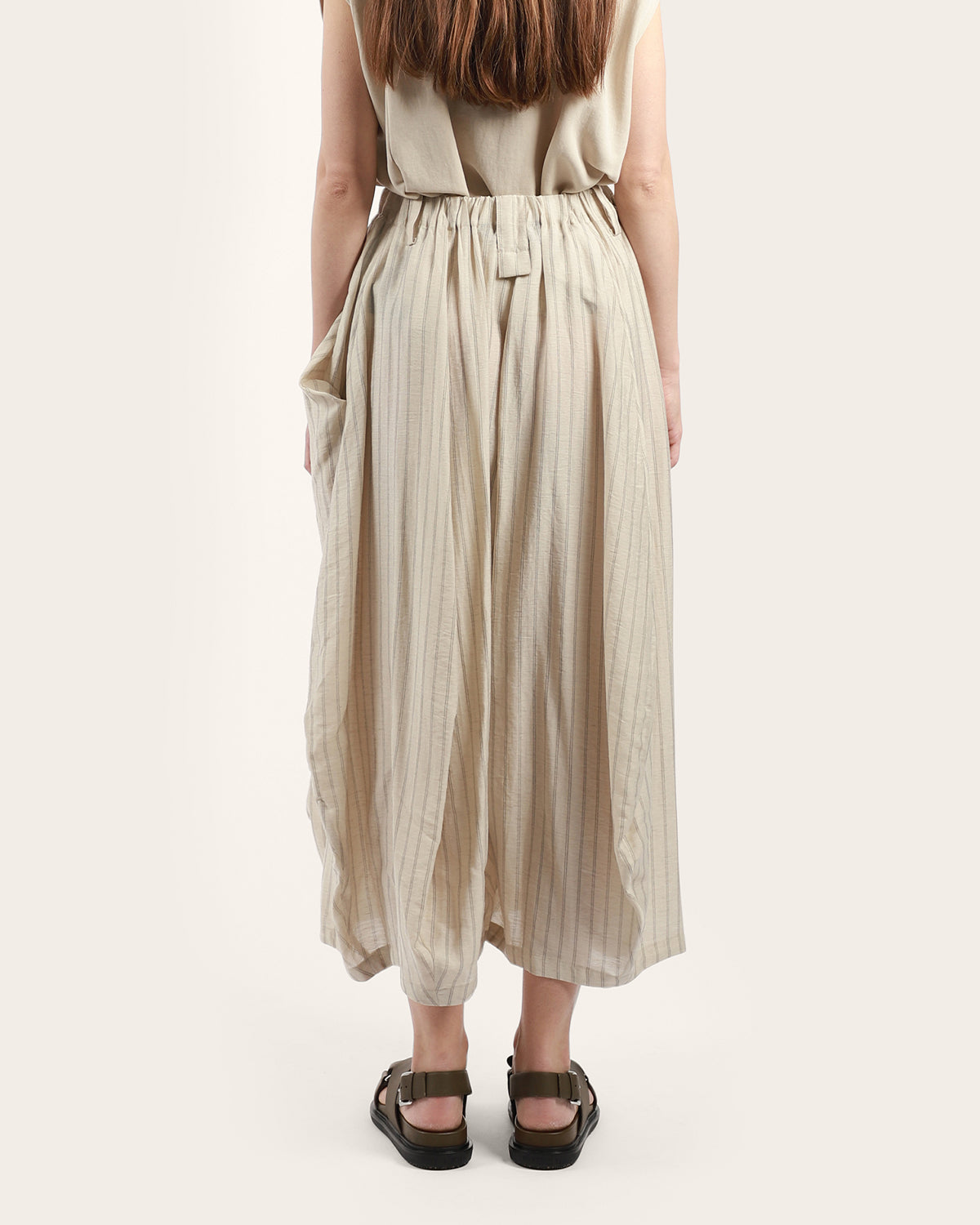 Cropped Striped Balloon Pant