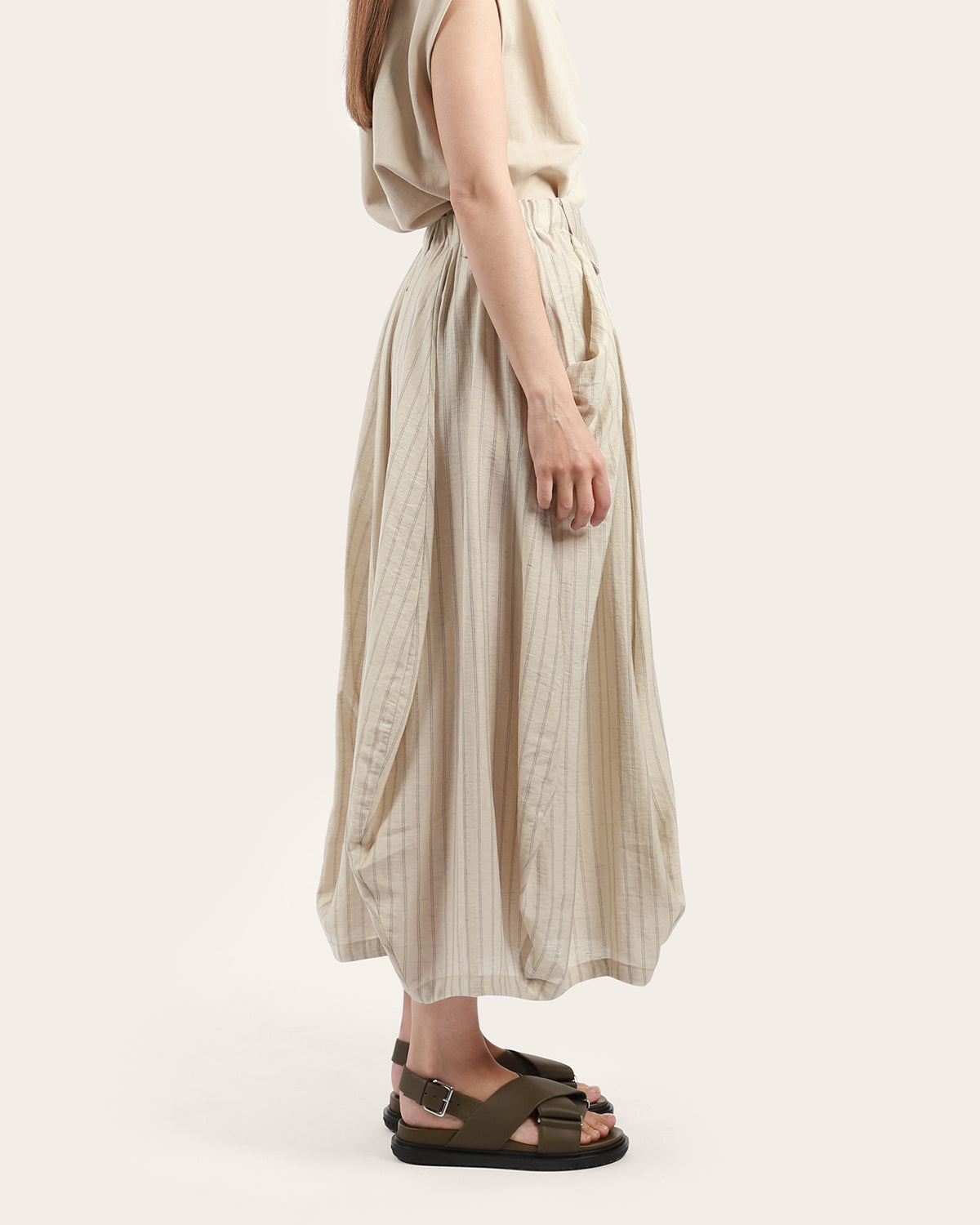 Cropped Striped Balloon Pant