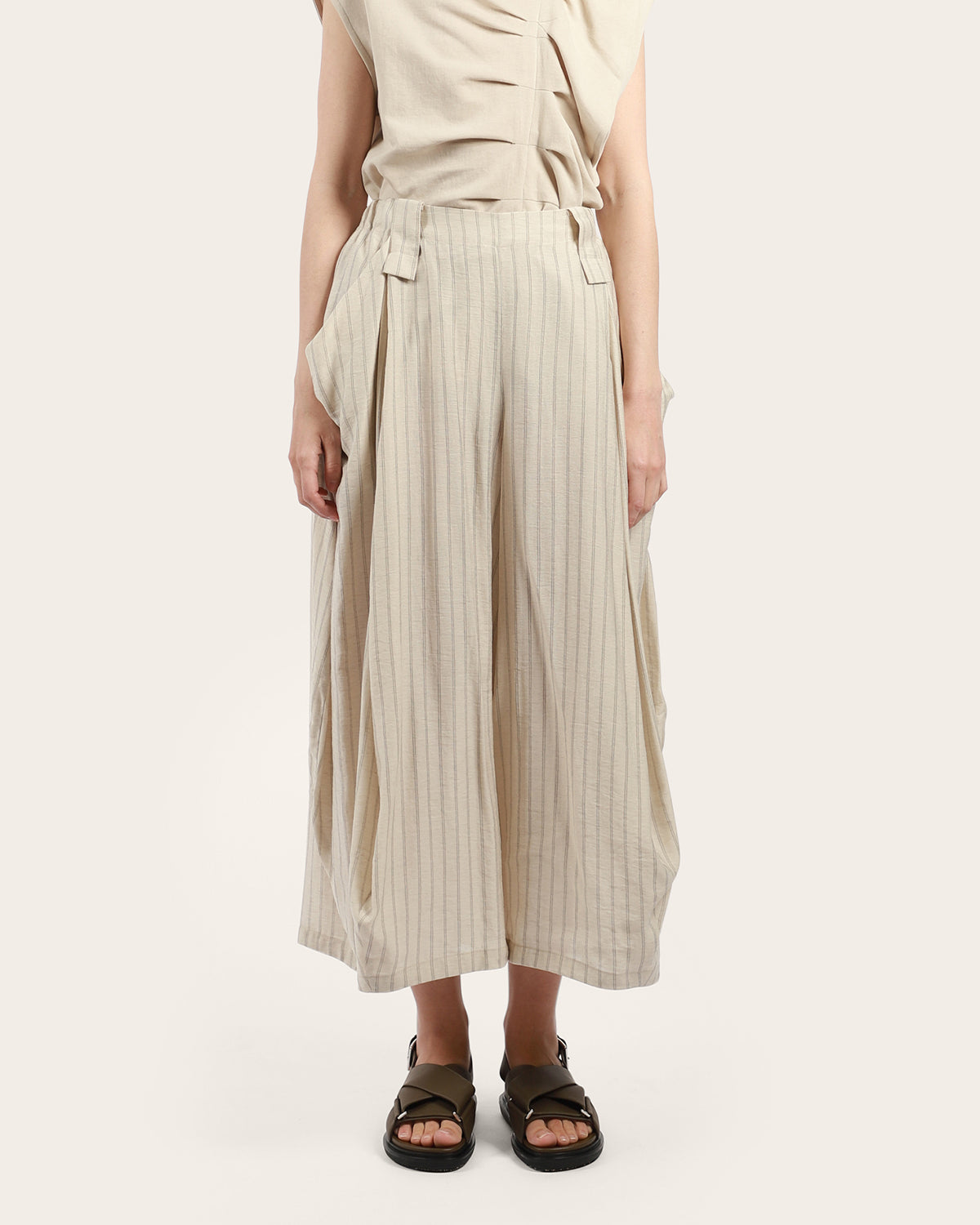 Cropped Striped Balloon Pant