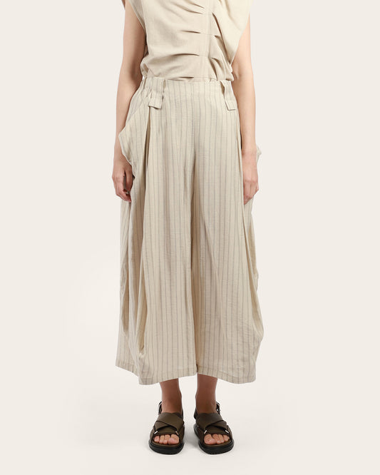 Cropped Striped Balloon Pant