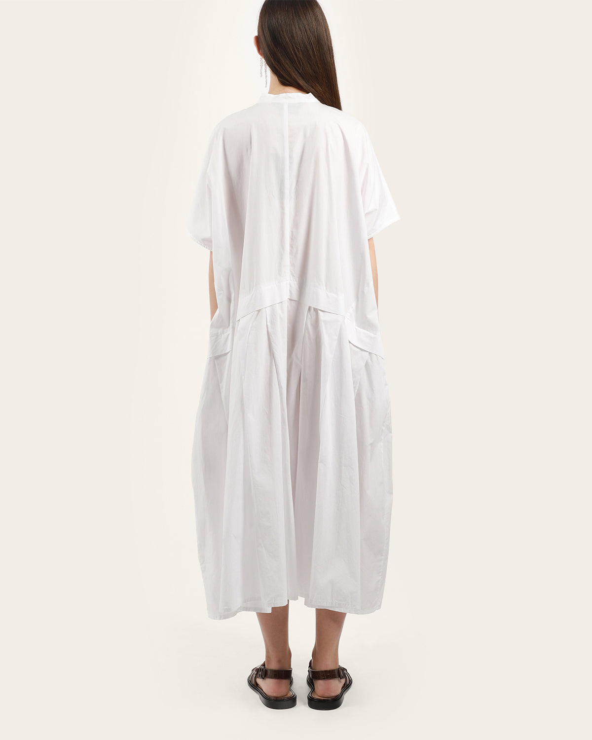 Side Pleat Button-Up Dress