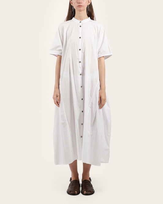 Side Pleat Button-Up Dress