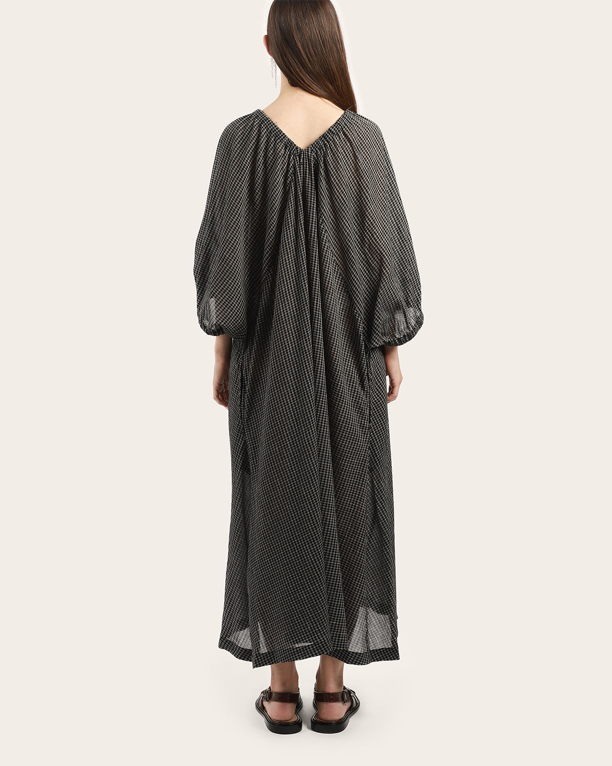 Check V-Neck Dress