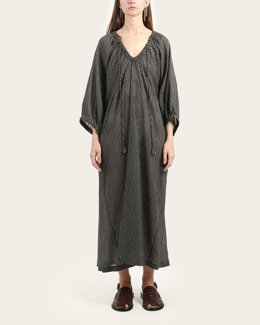 Check V-Neck Dress