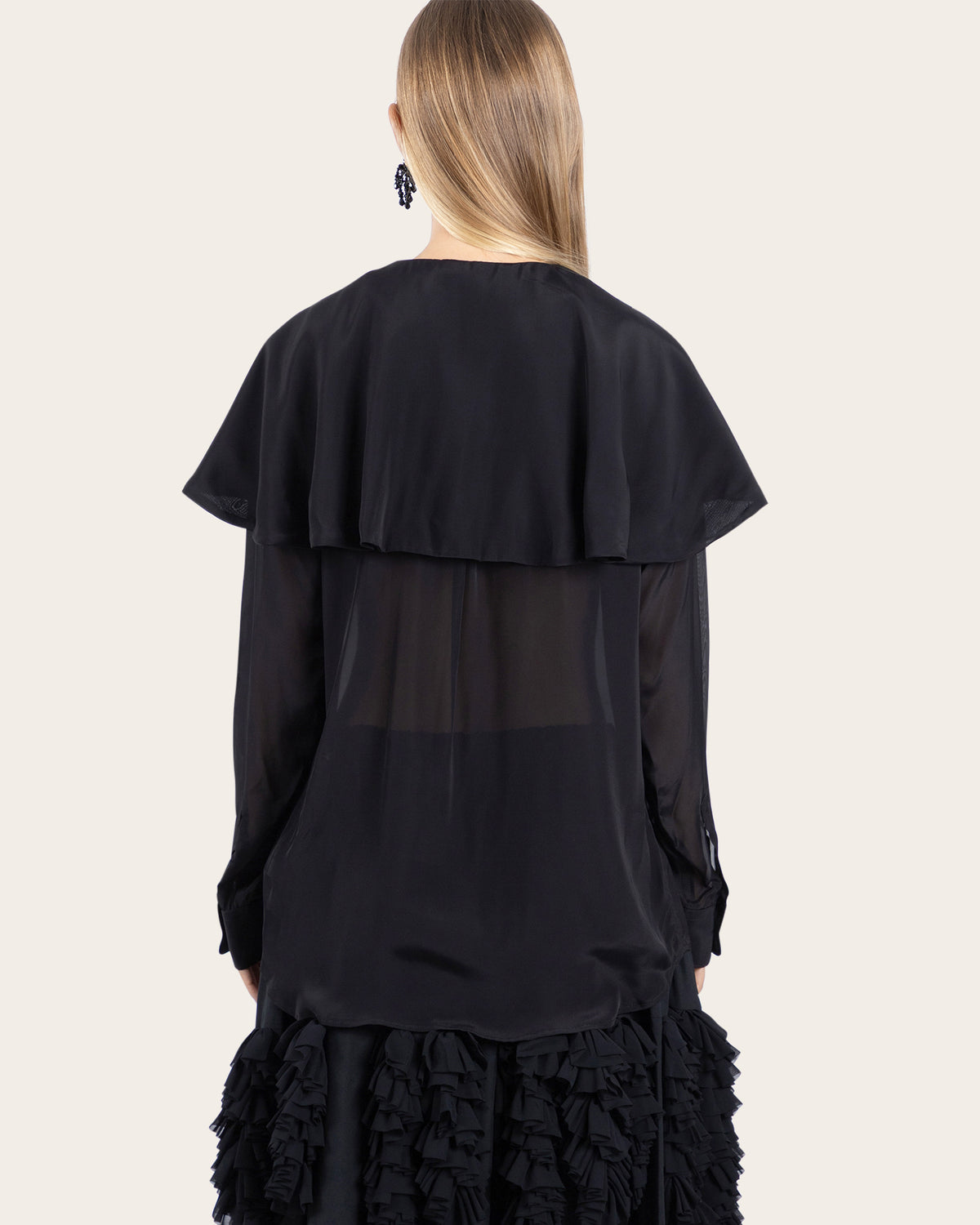 Fluid Oversized Collar Blouse
