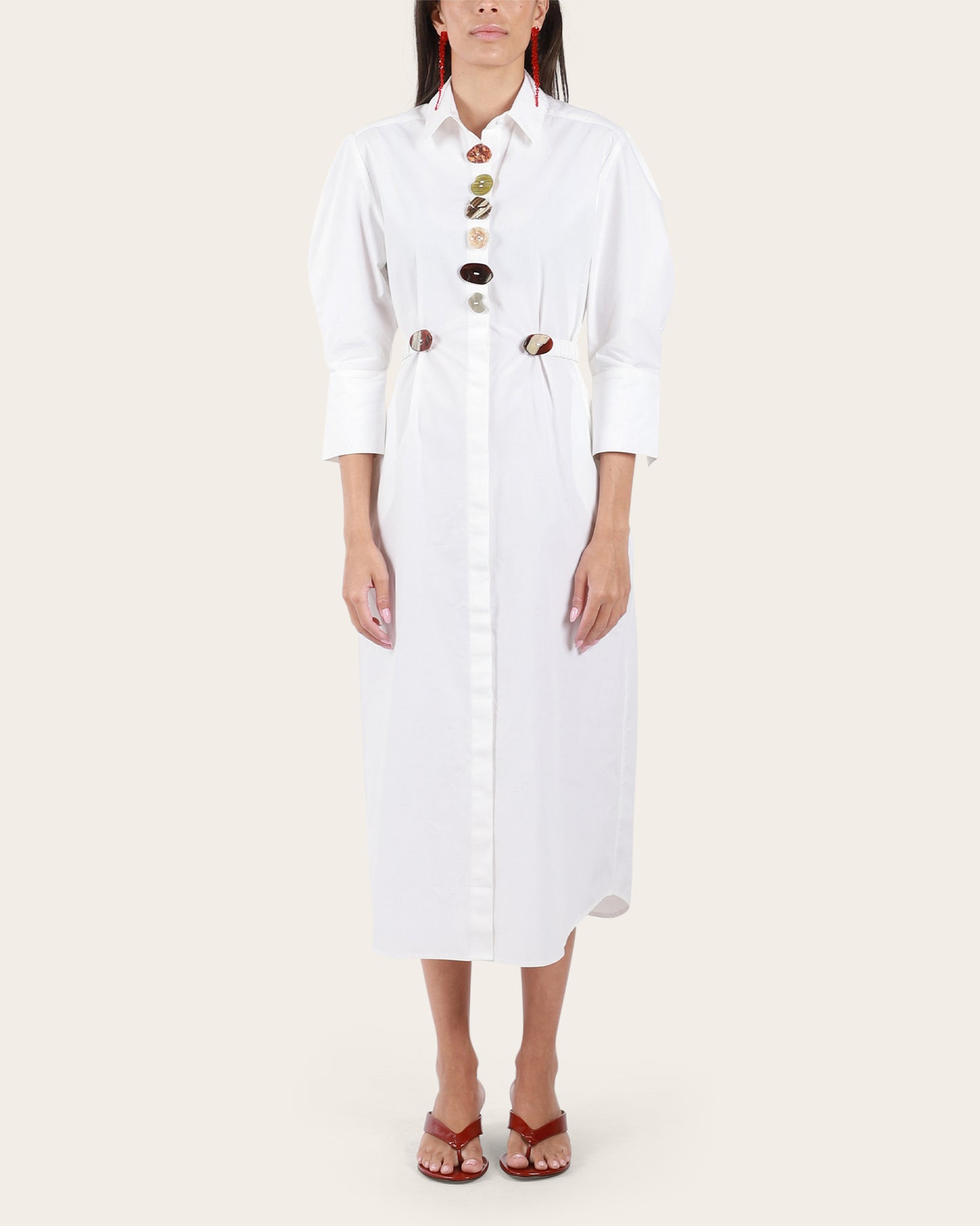 Multi Button Midi Dress