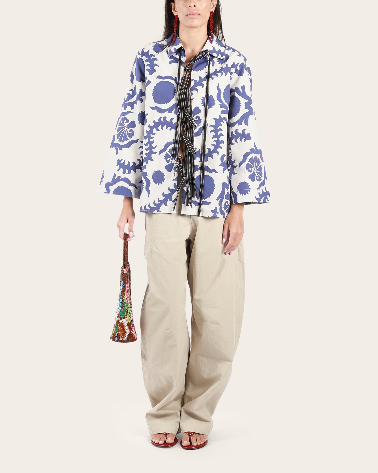 Printed Tie Up Shirt