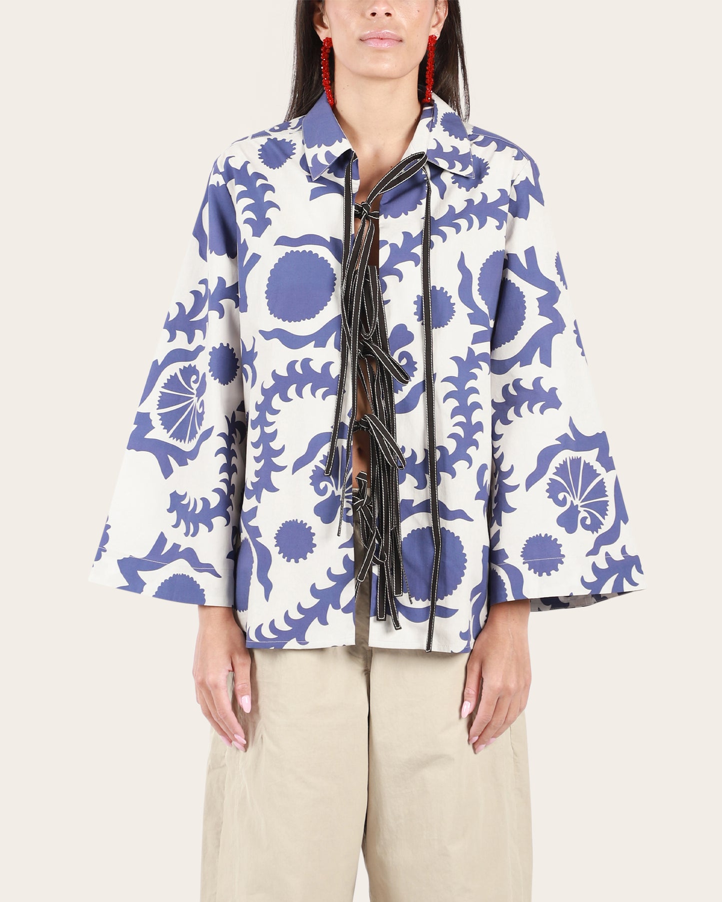 Printed Tie Up Shirt