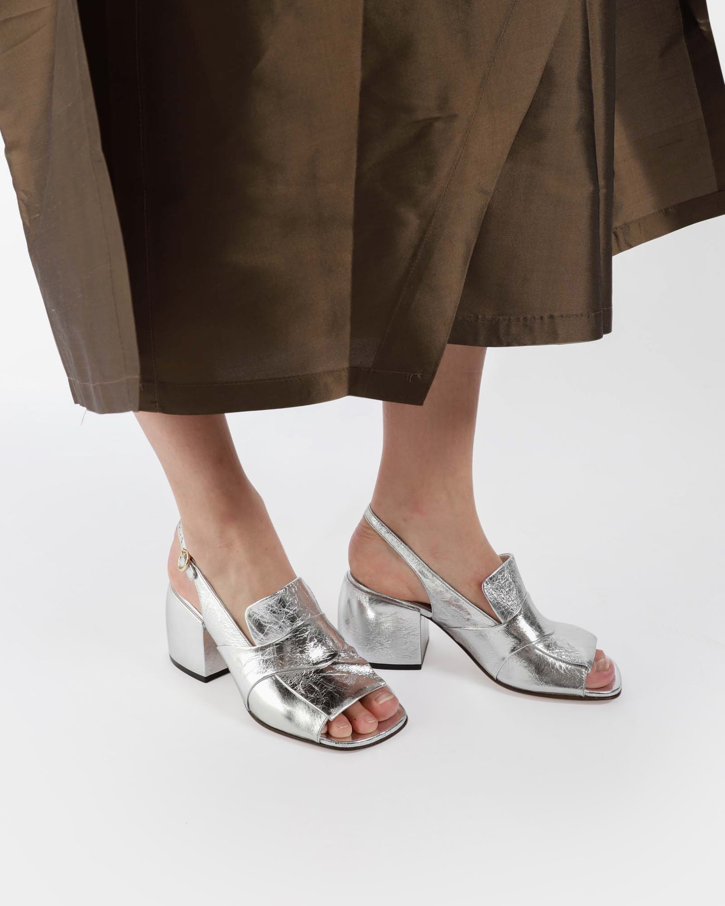 Metallic Slingback Heel