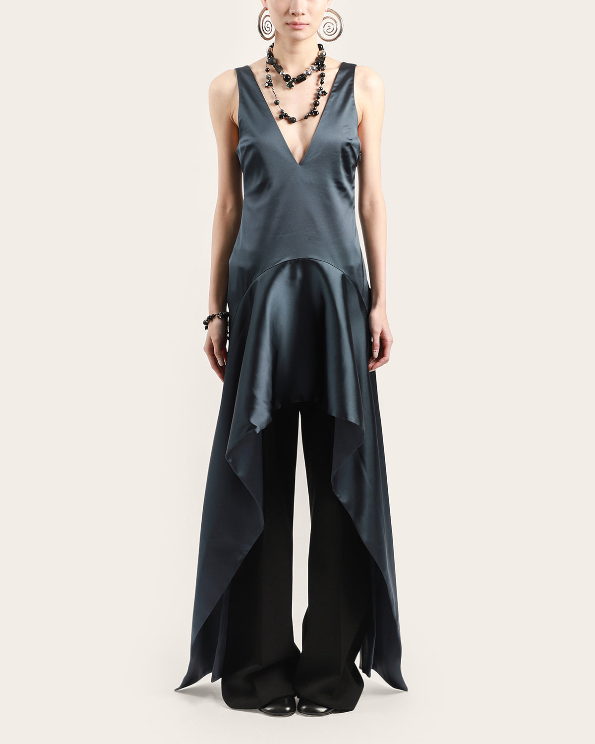 Draped Hem Mini Dress