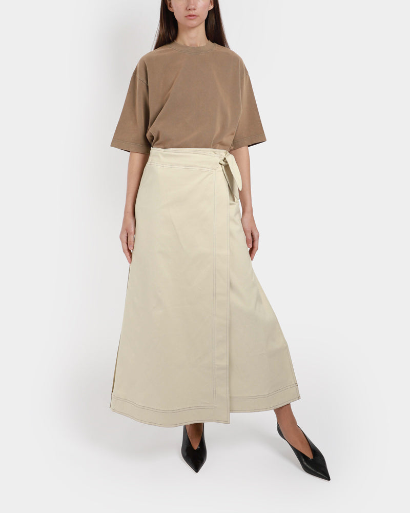 Canvas Long Wrap Skirt