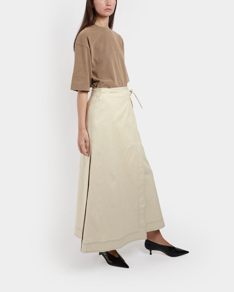 Canvas Long Wrap Skirt