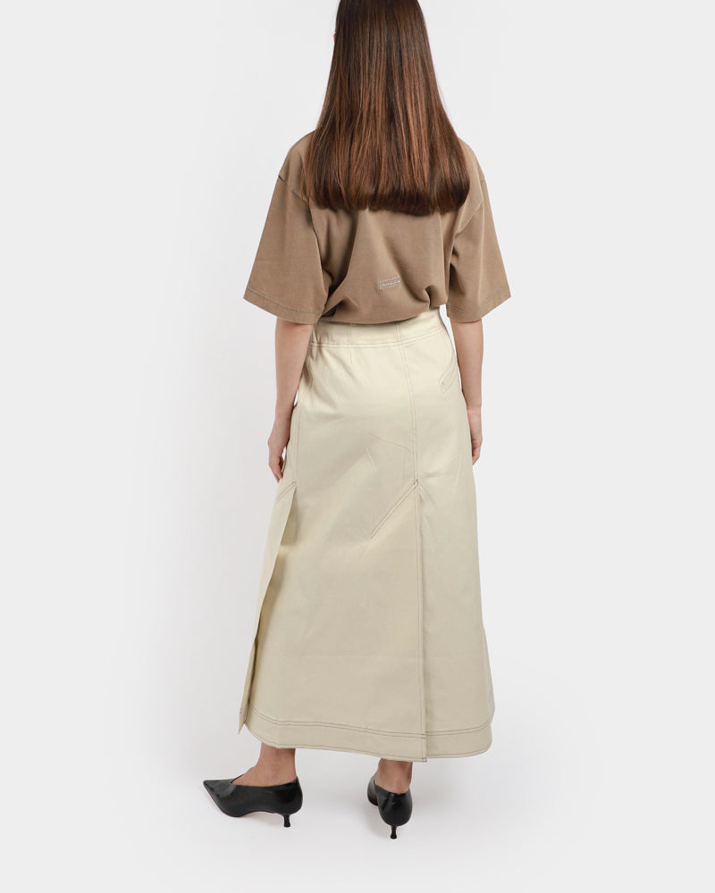 Canvas Long Wrap Skirt