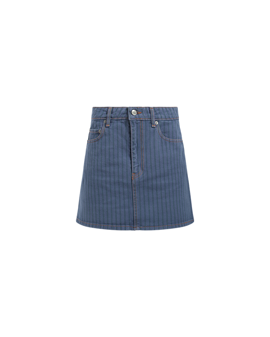 Stripe Denim Mini Skirt