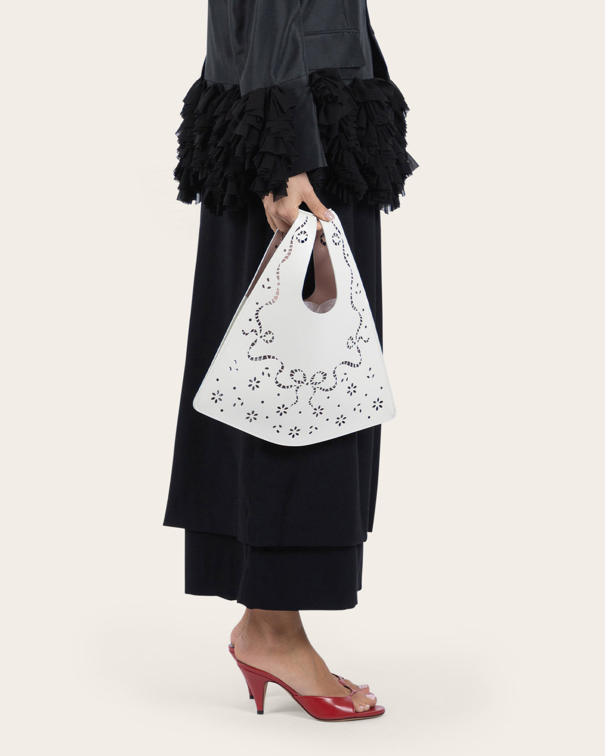 Mini Lasercut Lace Shopper Bag