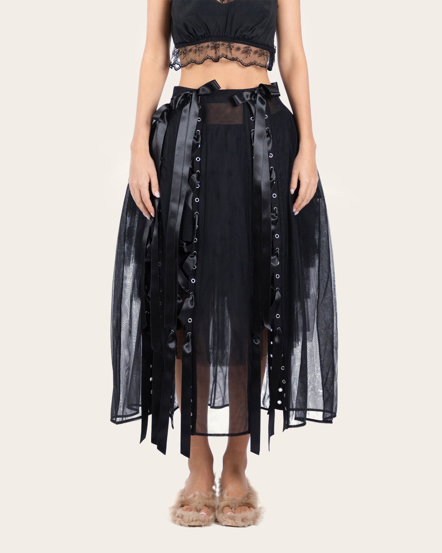 Unraveling Ribbon Sculpt Skirt