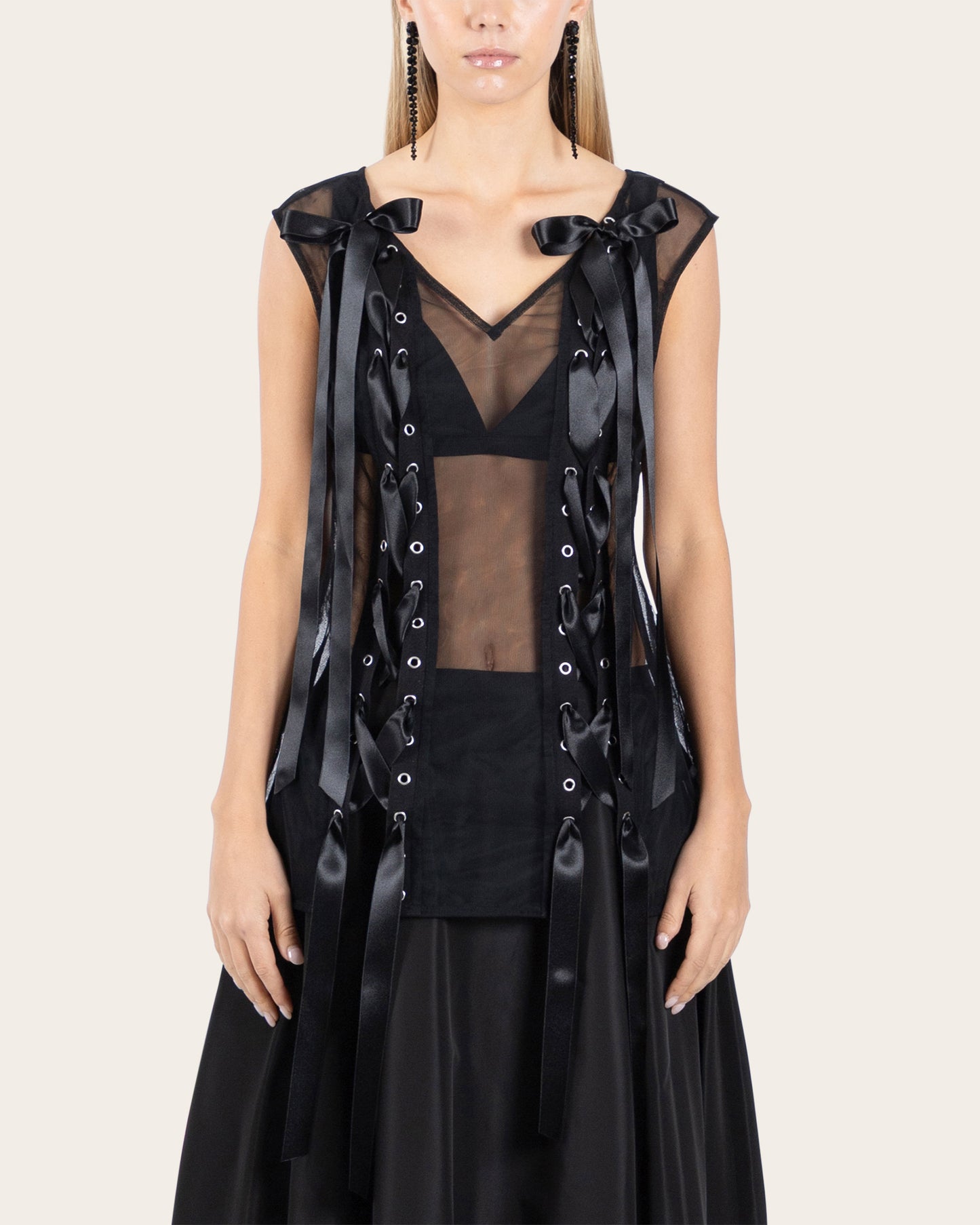 Unraveling Ribbon Portrait Top