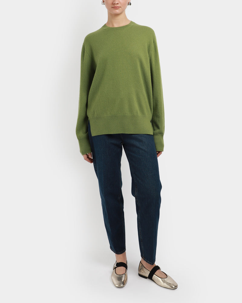 Crew-Neck Cashmere Knit Sweater