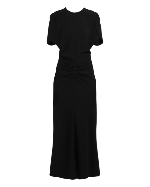 Gathered Waist Midi Dress - Bla