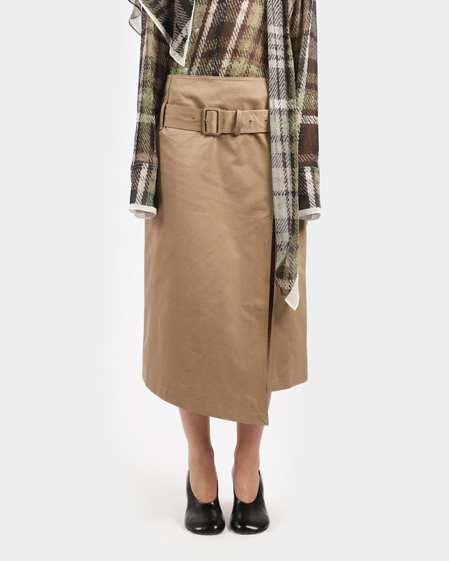 Belted Twill Skirt