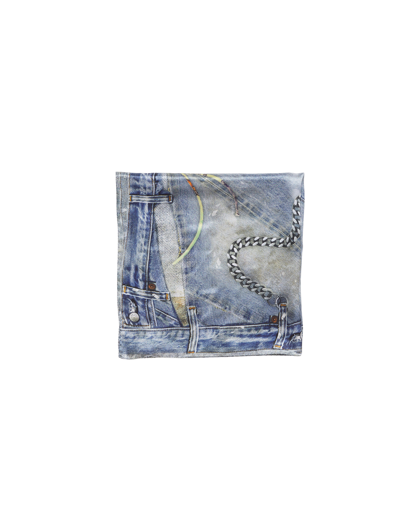 Denim Print Silk Scarf