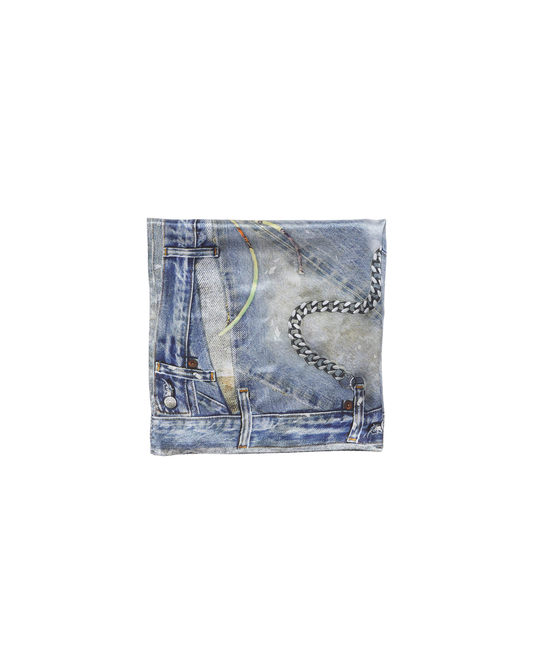 Denim Print Silk Scarf