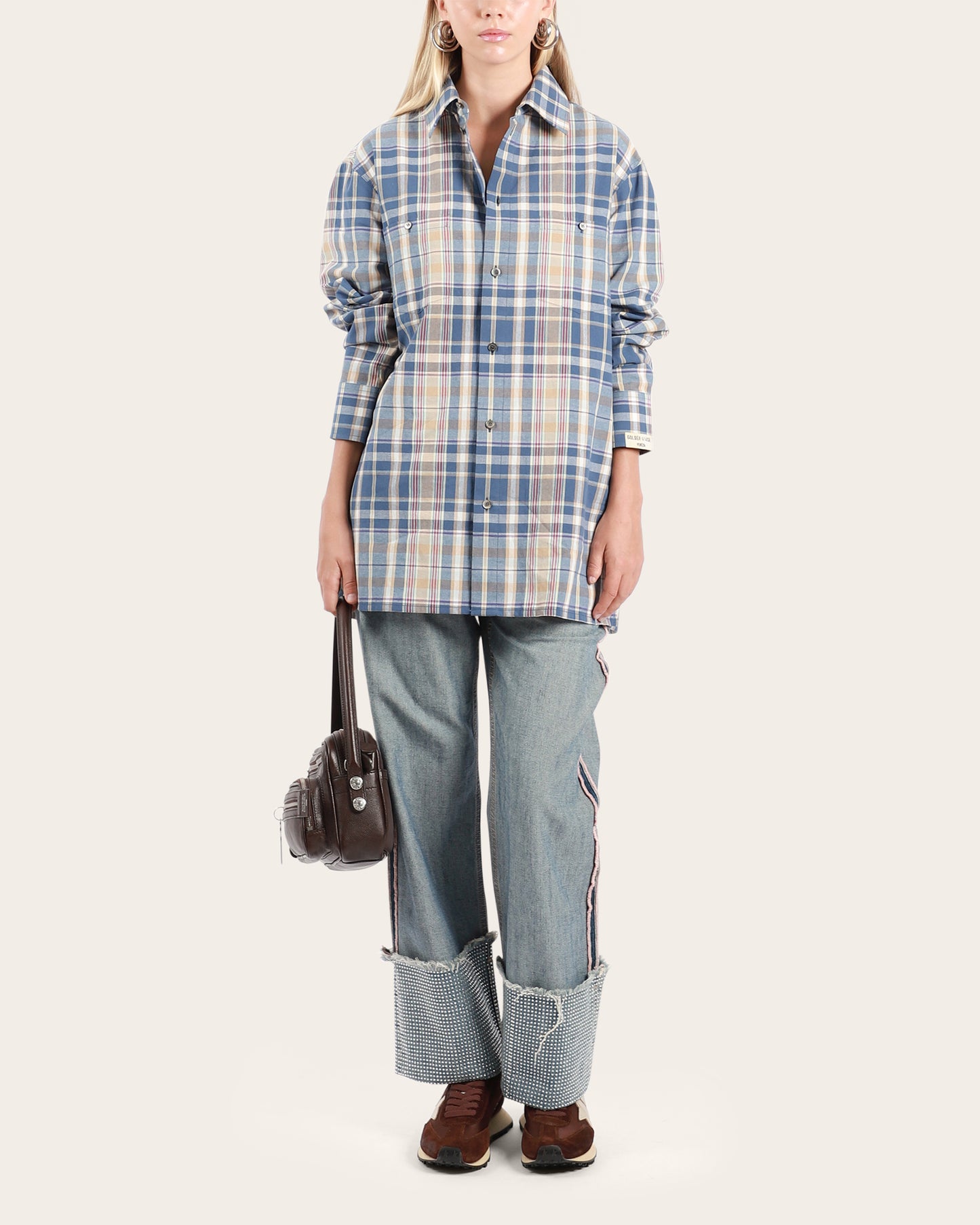 Denim Rhinestone Trousers