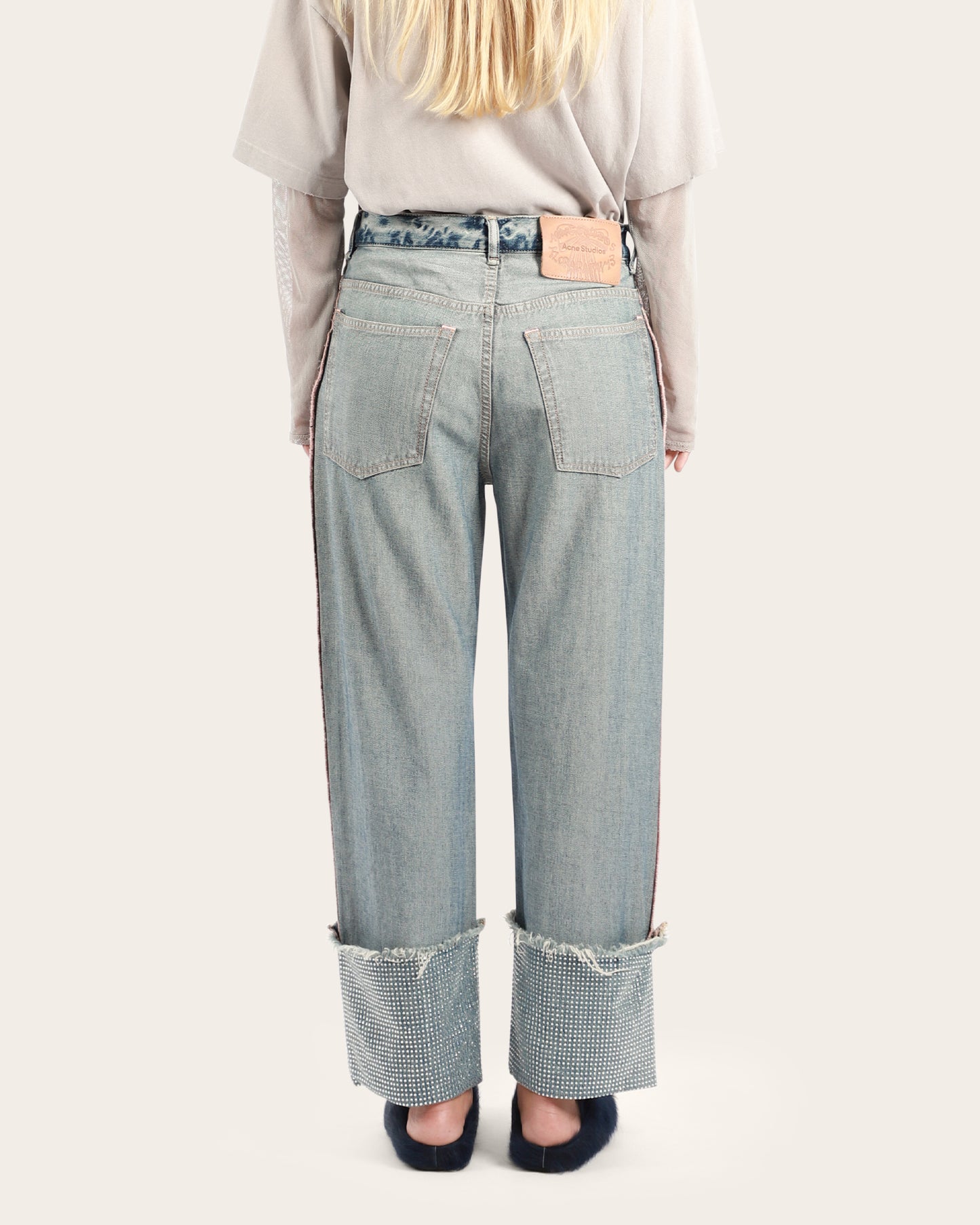 Denim Rhinestone Trousers