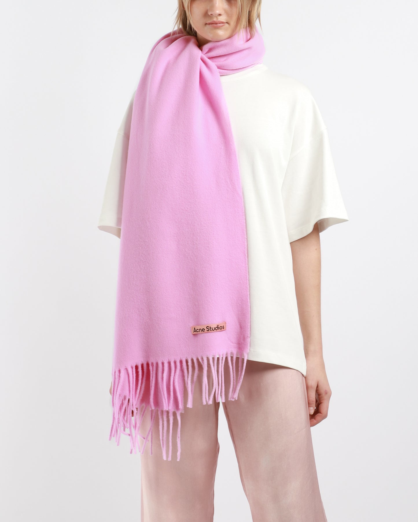 Fringe Wool Scarf Oversized