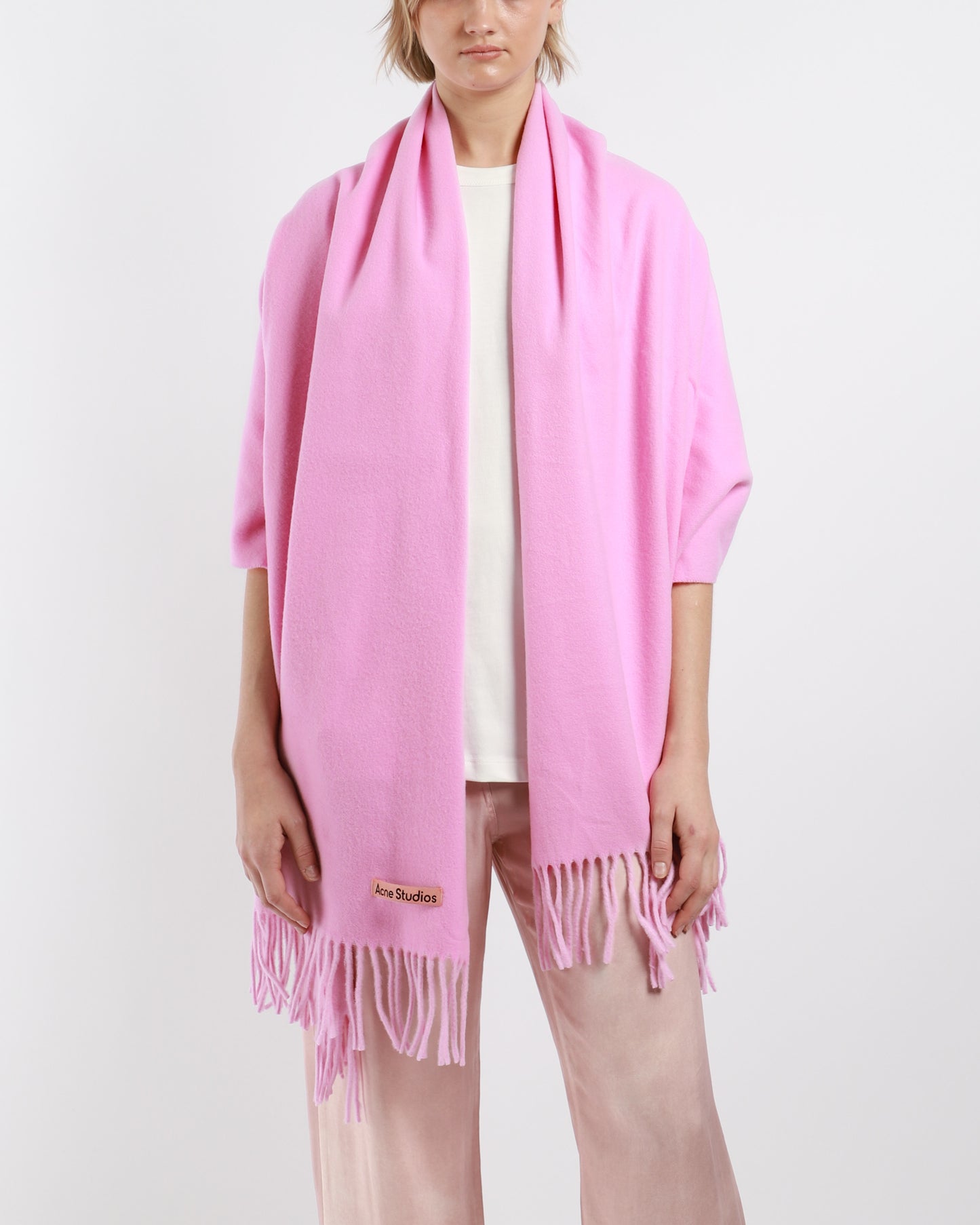 Fringe Wool Scarf Oversized