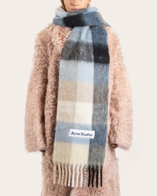 Mohair Check Scarf