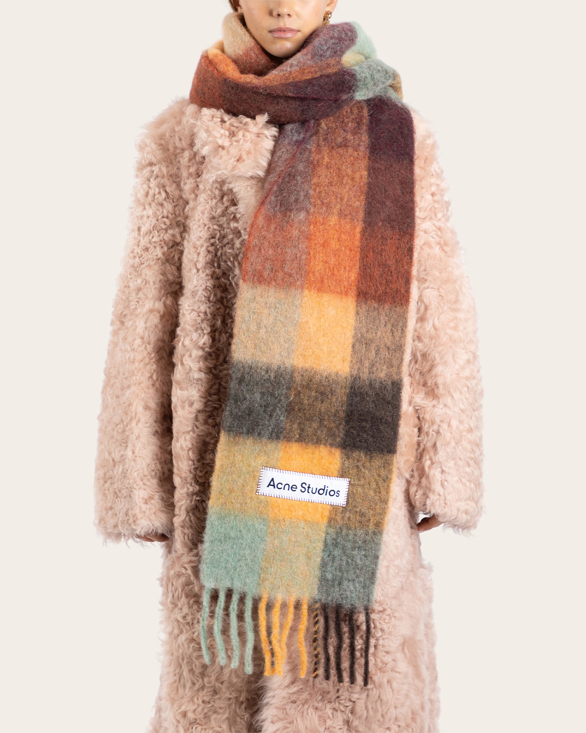 Mohair Check Scarf