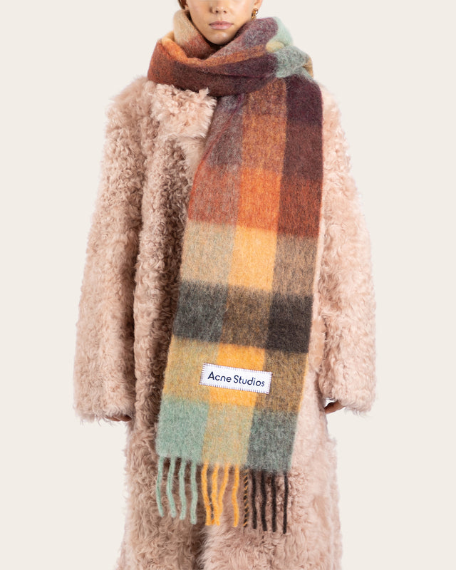 Mohair Check Scarf