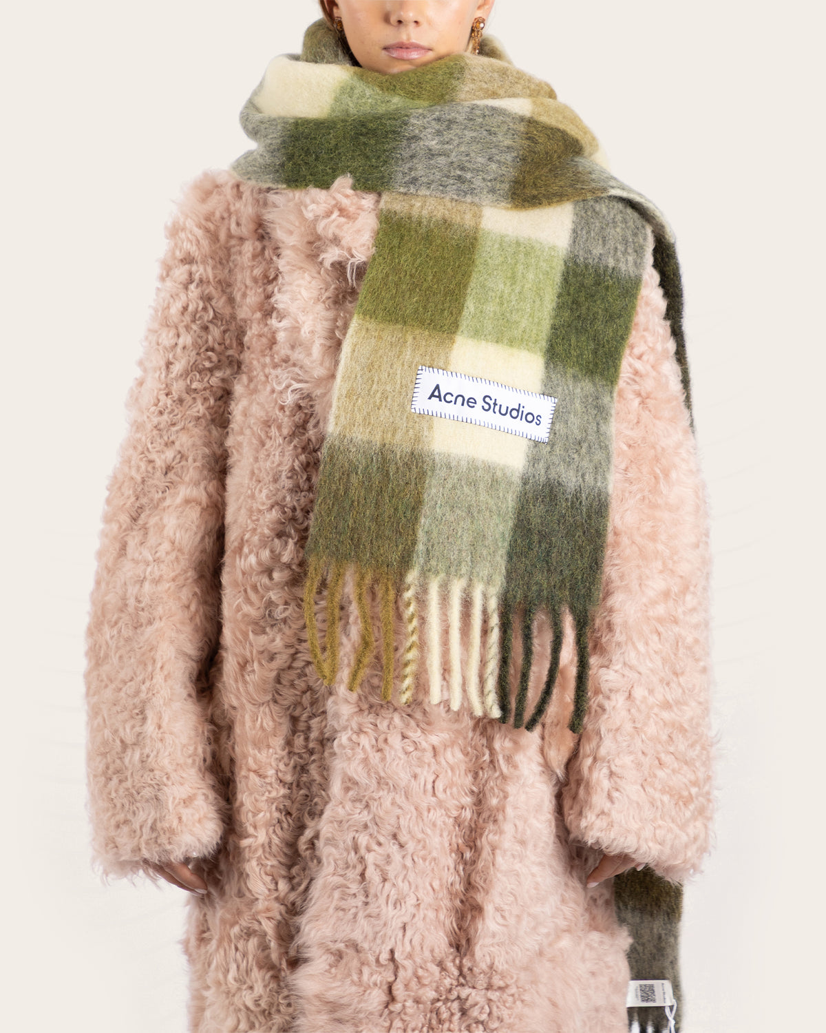 Mohair Check Scarf
