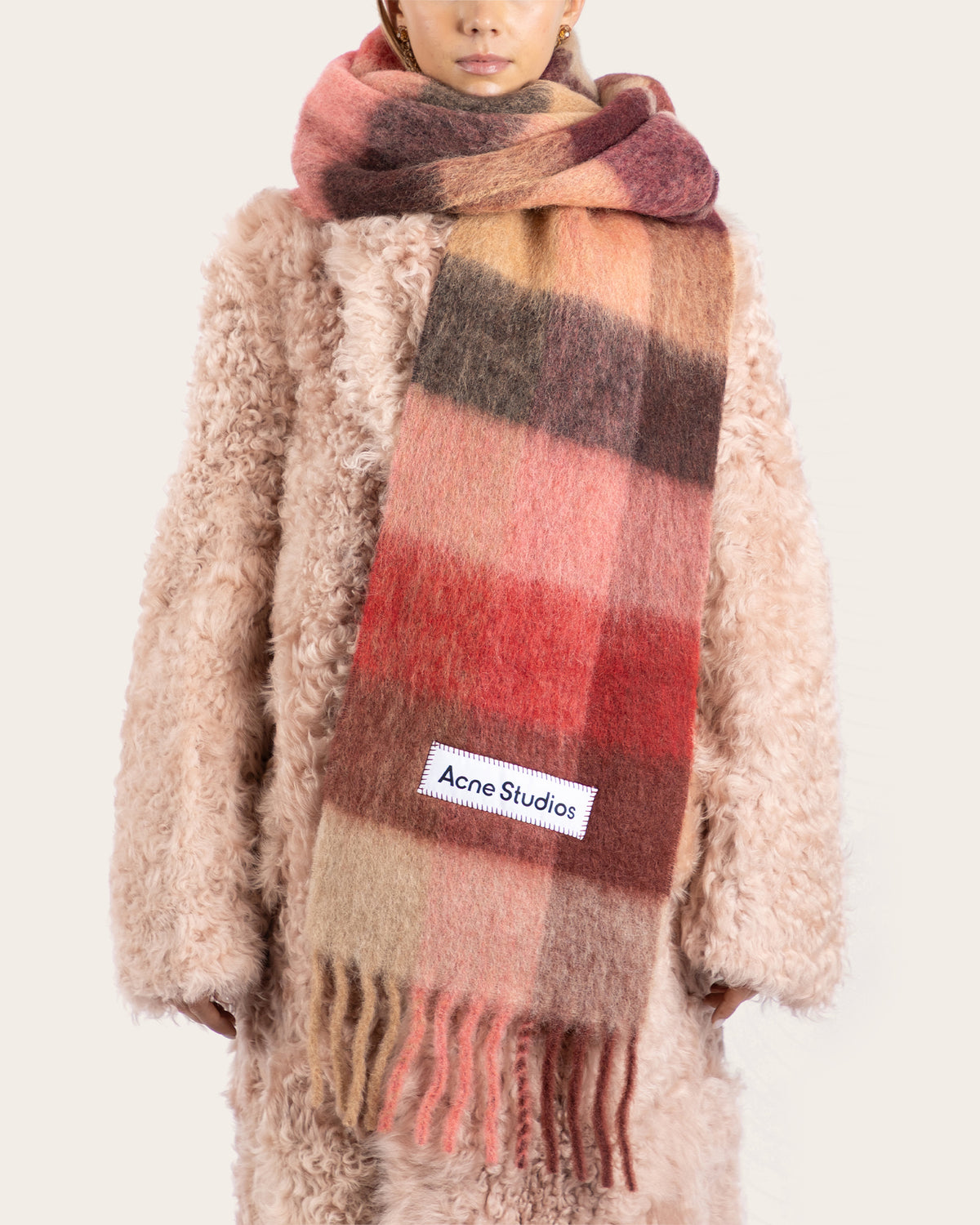 Mohair Check Scarf