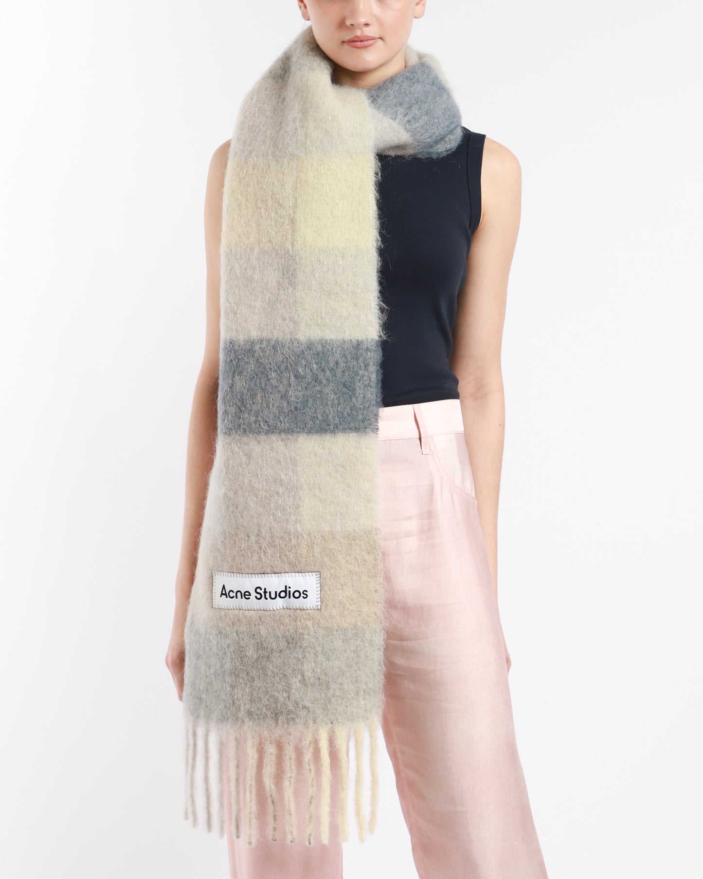 Mohair Checked Scarf