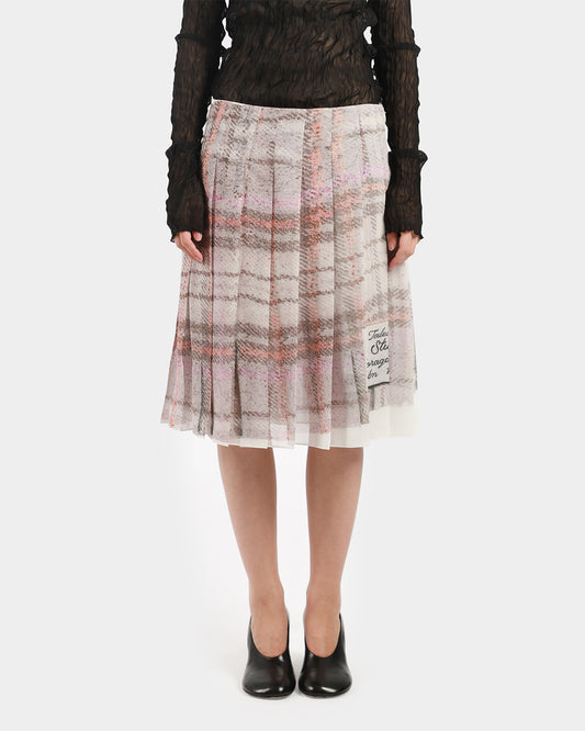 Pleated Print Skirt