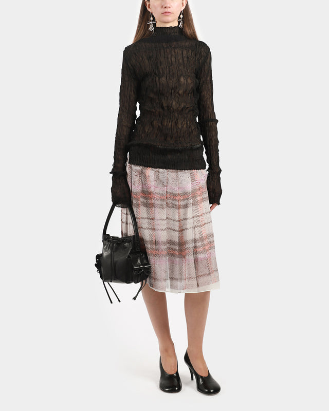 Pleated Print Skirt