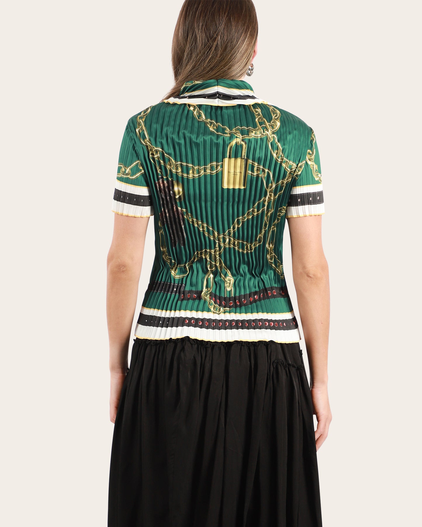 Pleated Printed Blouse