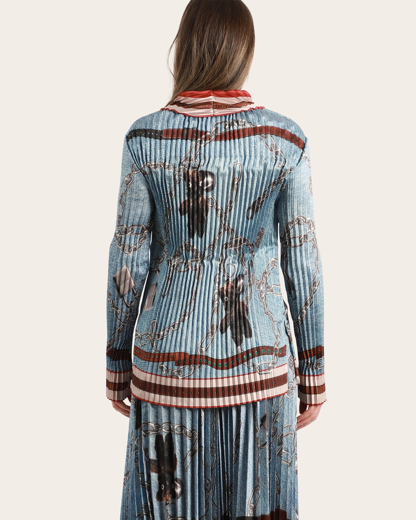 Pleated button-up