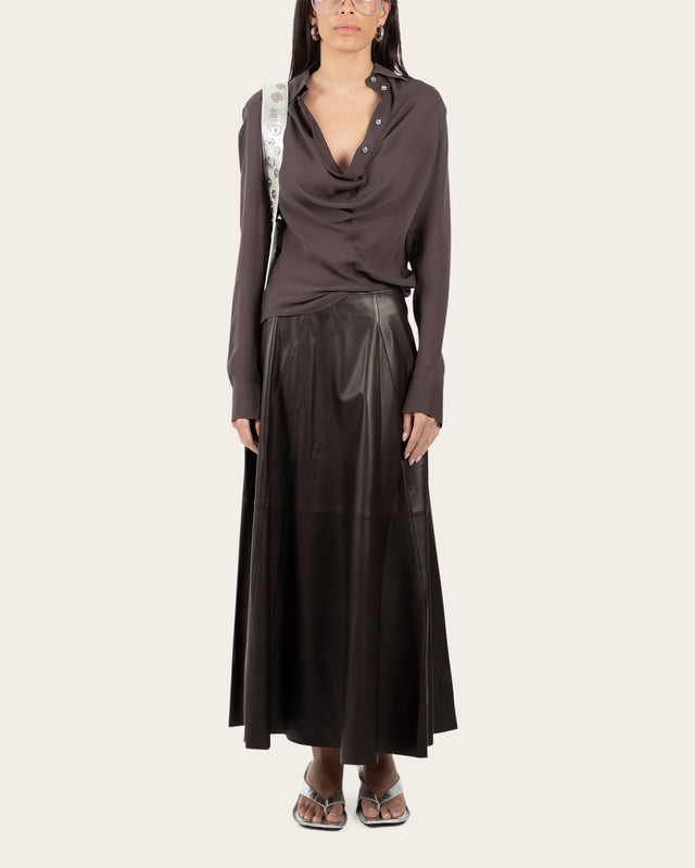 Silk Cowl Neck Blouse
